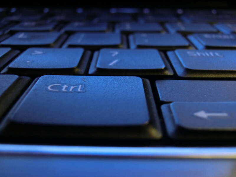 Close-up of Keyboard Keys — Blue
