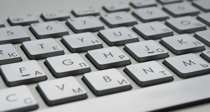 Close-up of Keyboard Keys — Gray, Neutral