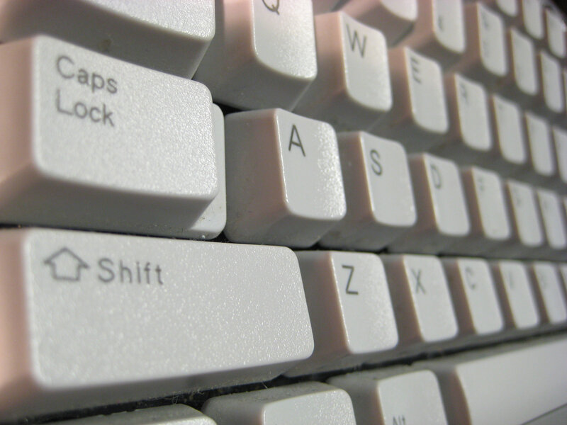 Close-up of Keyboard Keys — White, Neutral, Photograph, Letters