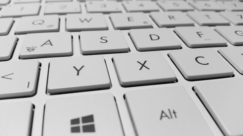 Close-up of Keyboard Keys — White, Neutral