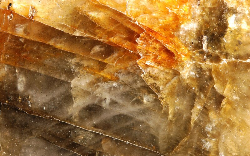Close-up of layered mineral formation