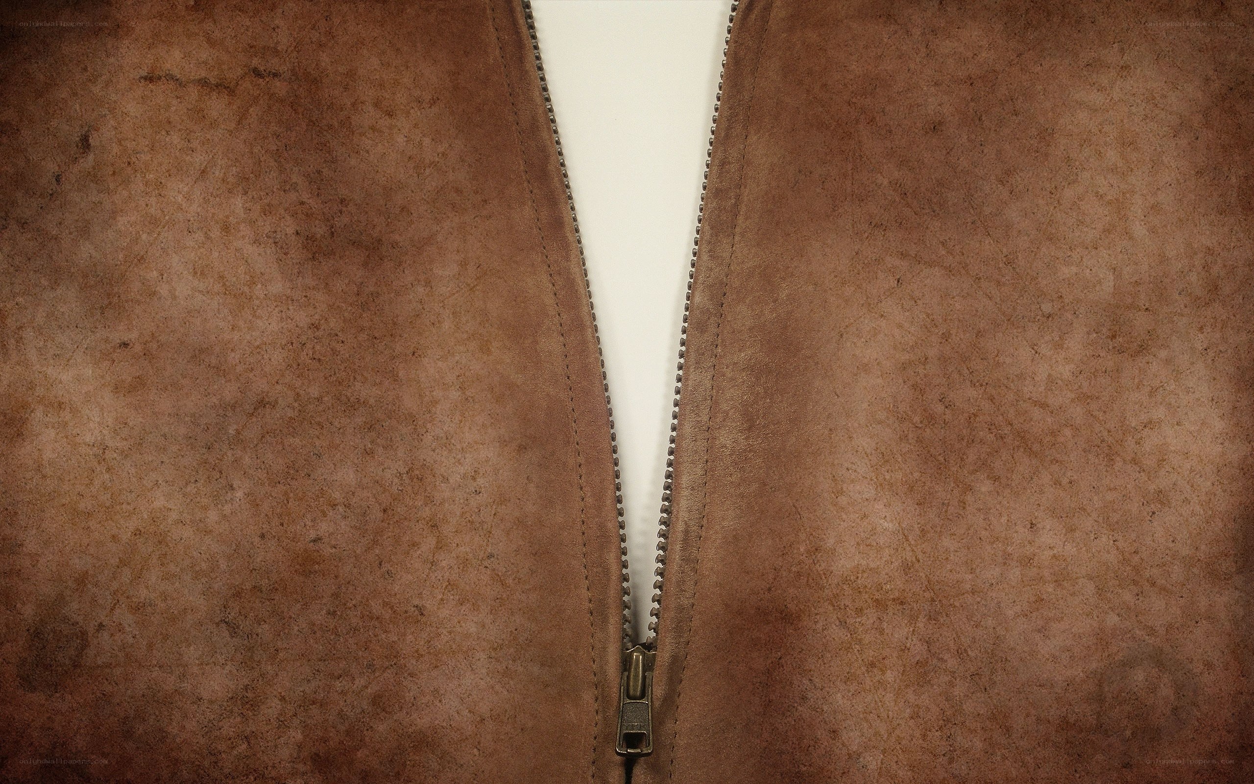 close-up of leather jacket zipper