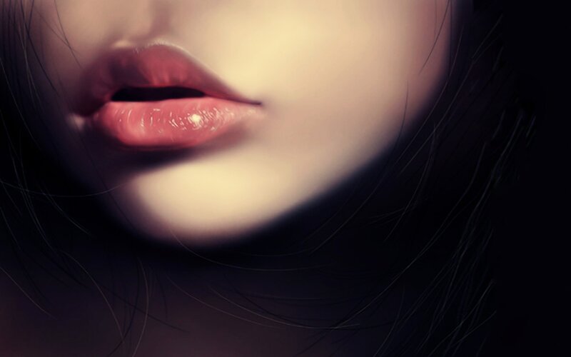 close-up of lips and chin