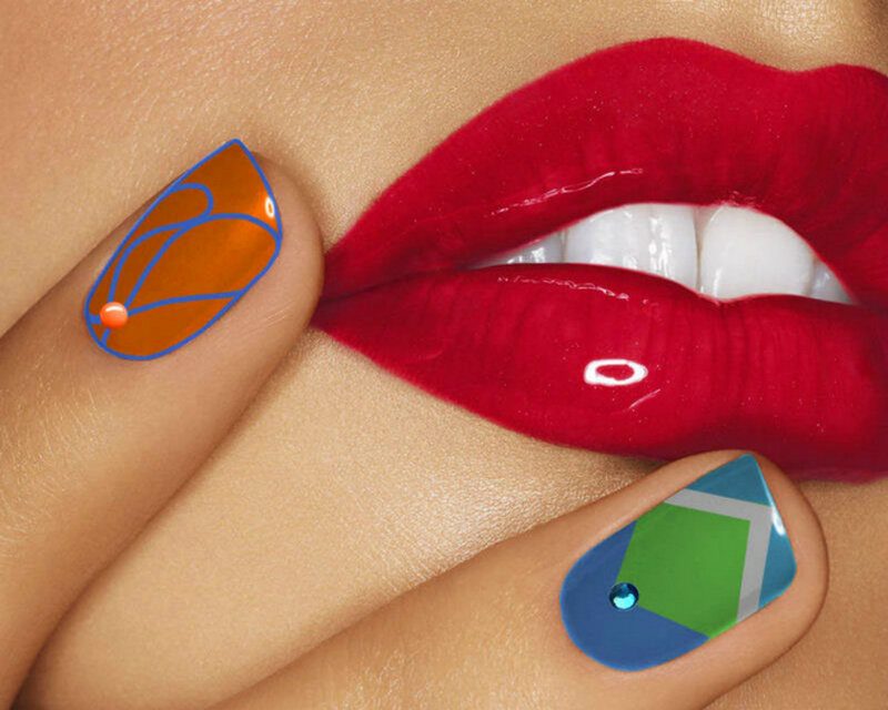 Close-up of Lips and Nails — Red, Dramatic, Photograph