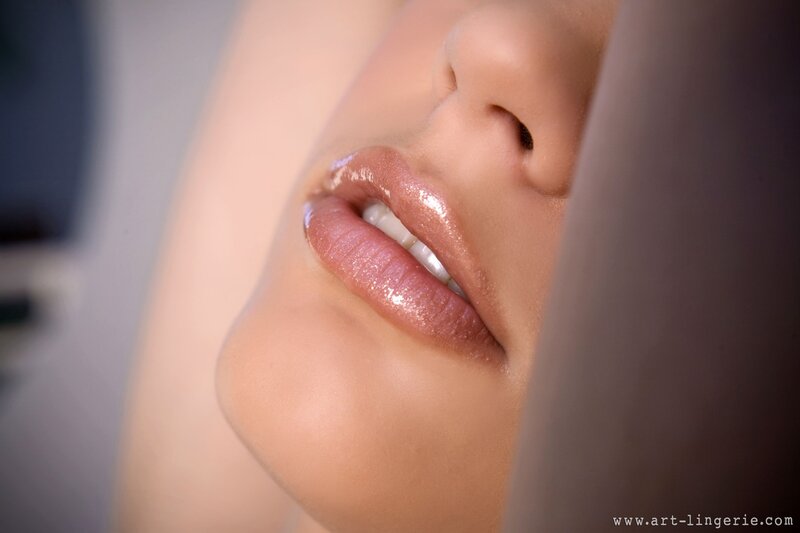 close-up of lips and nose
