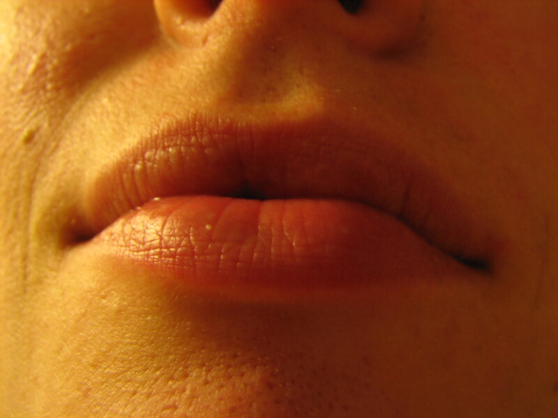 close-up of lips and nose
