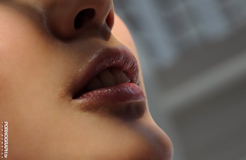 close-up of lips and nose