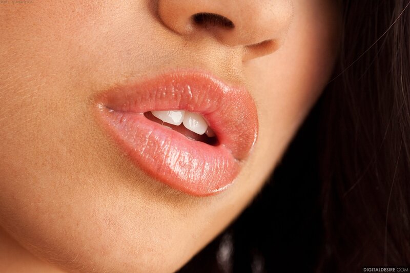 close-up of lips and nose