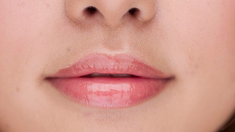 close-up of lips and nose