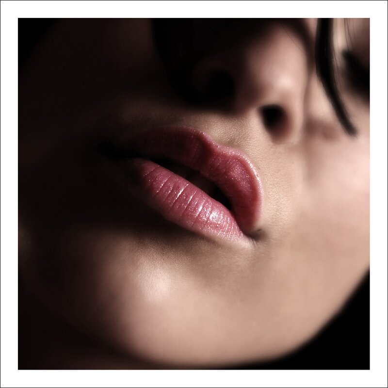 close-up of lips and nose