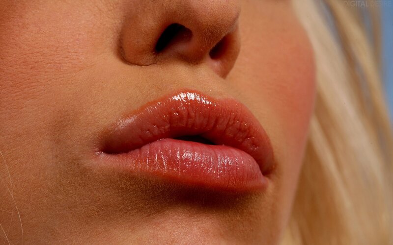 close-up of lips and nose