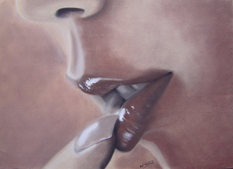 close-up of lips and nose