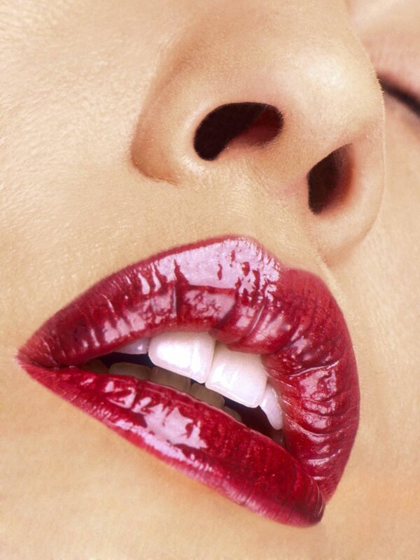 close-up of lips and nose