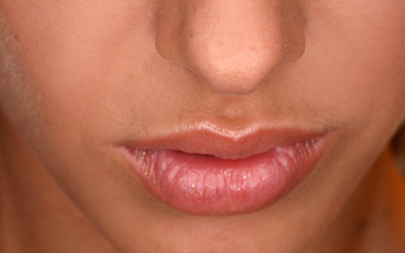 close-up of lips and nose