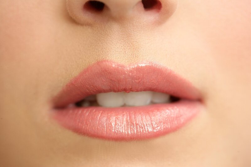 close-up of lips and nose