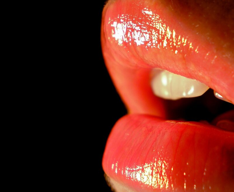 close-up of lips and teeth