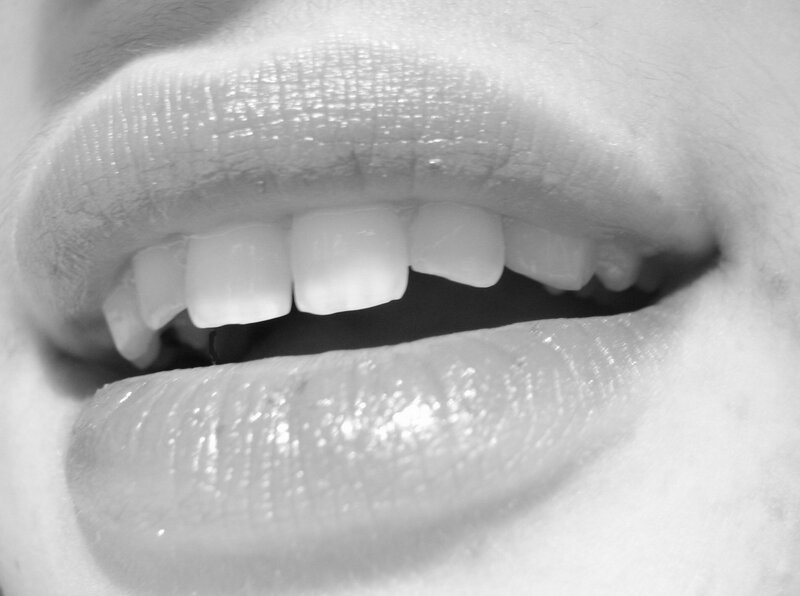 close-up of lips and teeth