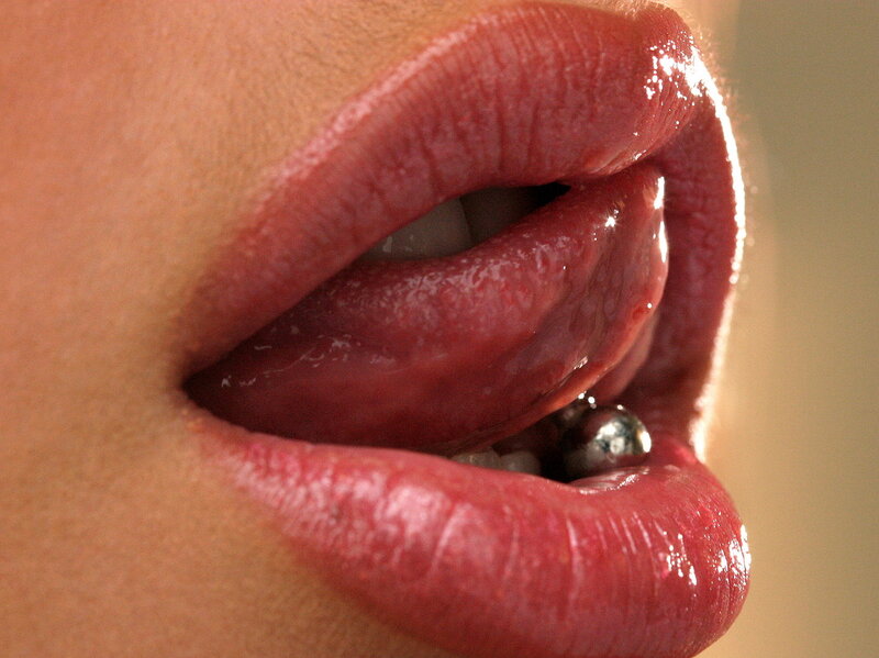 close-up of lips and tongue