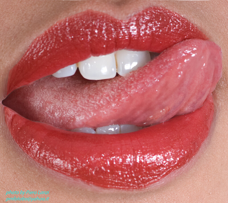 close-up of lips and tongue