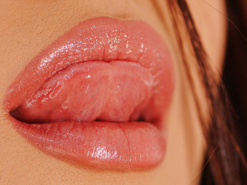 close-up of lips and tongue
