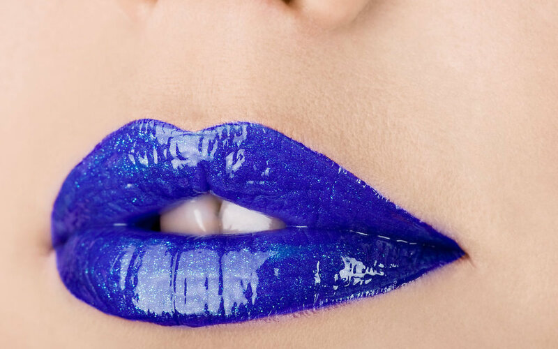 Close-up of Lips — Blue, Dramatic