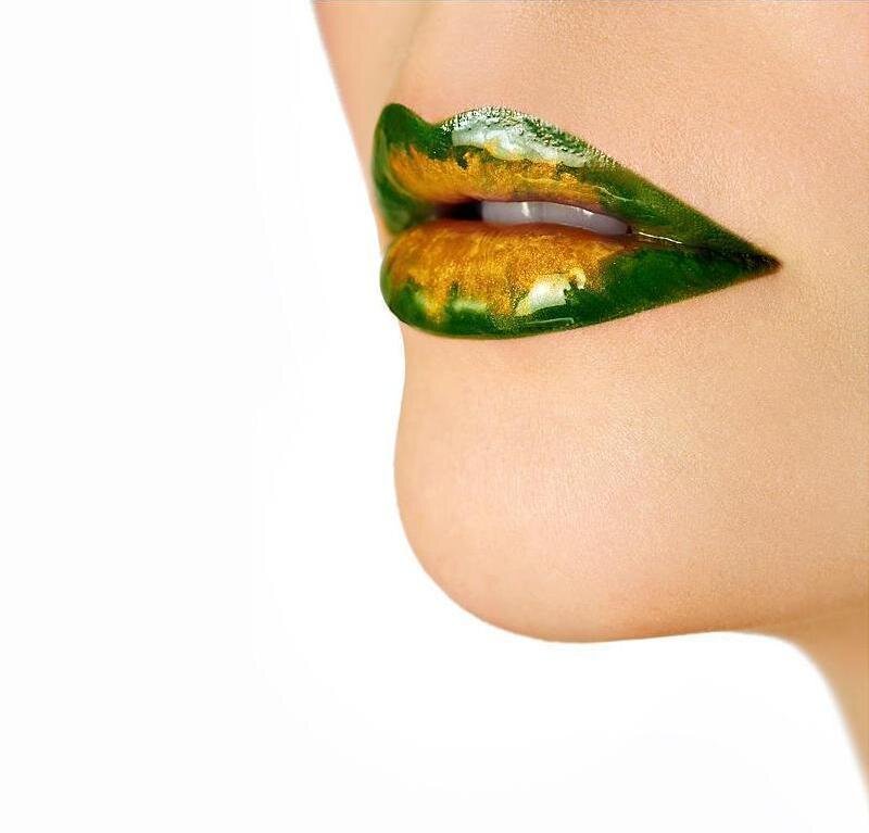 Close-up of Lips — Green