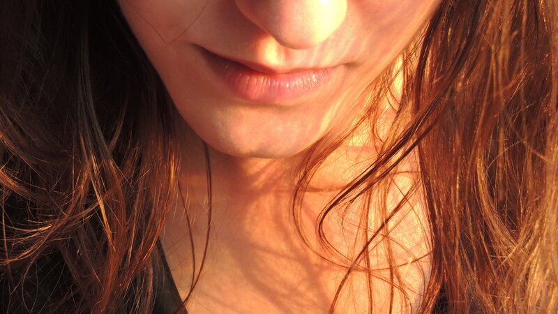 close-up of lips in sunlight