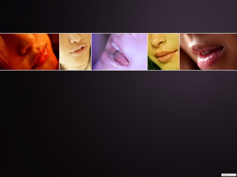 Close-up of lips in various colors