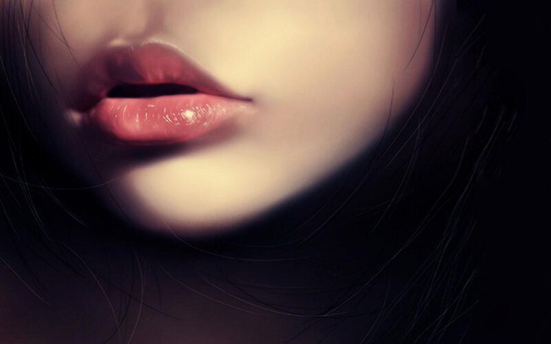 Close-up of Lips — Pink, Dramatic, Digital Art