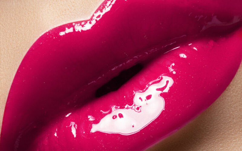 Close-up of Lips — Pink, Dramatic, Photograph