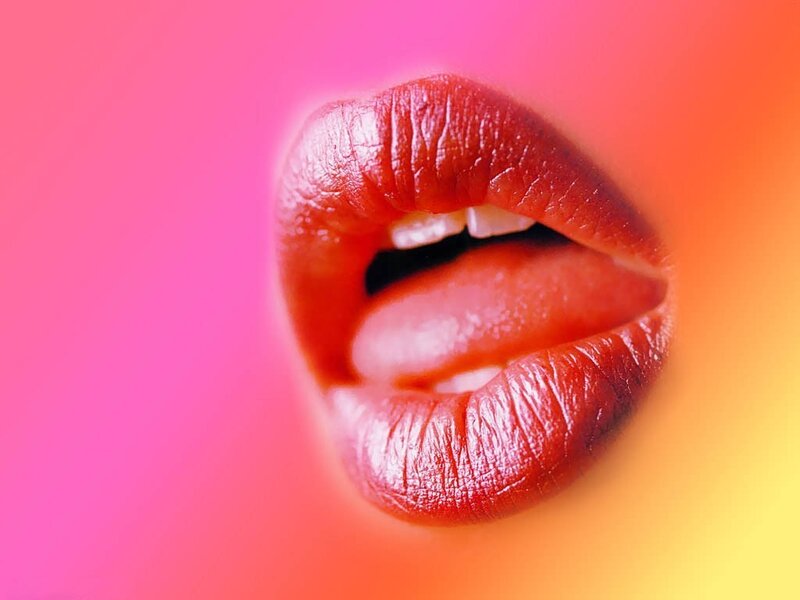 Close-up of Lips — Pink, Vibrant, Photograph