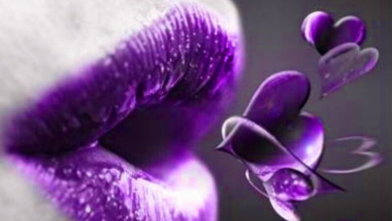 Close-up of Lips — Purple, Dramatic, Digital Art
