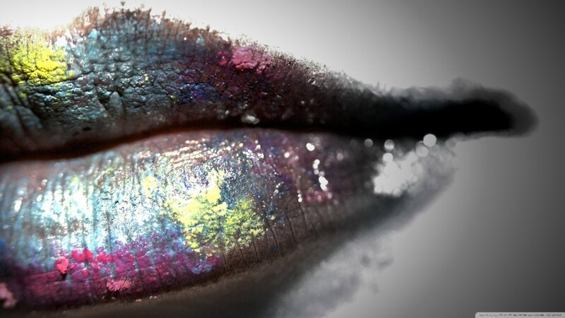Close-up of Lips — Purple, Dramatic, Photograph, Makeup