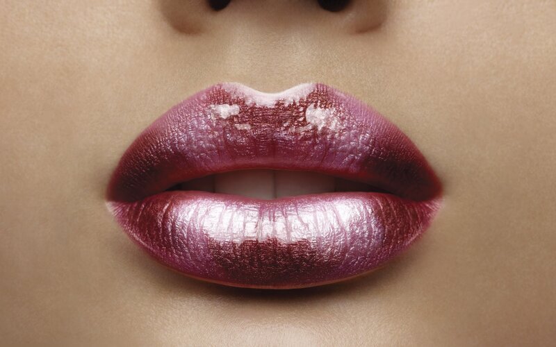 Close-up of Lips — Purple, Dramatic, Photograph, Nose