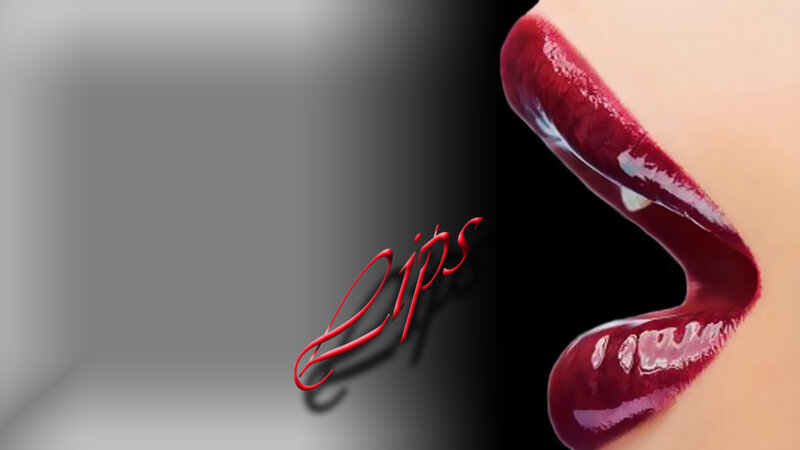 Close-up of Lips — Red, Dramatic, Photograph, Lipstick, Text