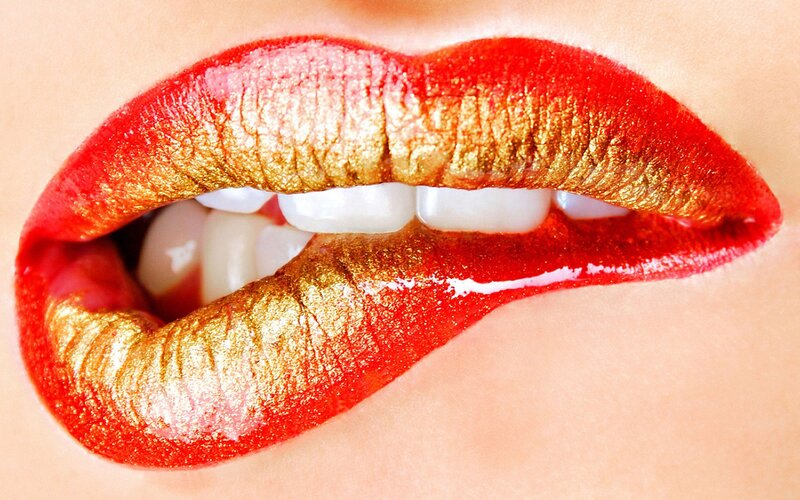 Close-up of Lips — Red, Dramatic, Photograph, Teeth, Makeup