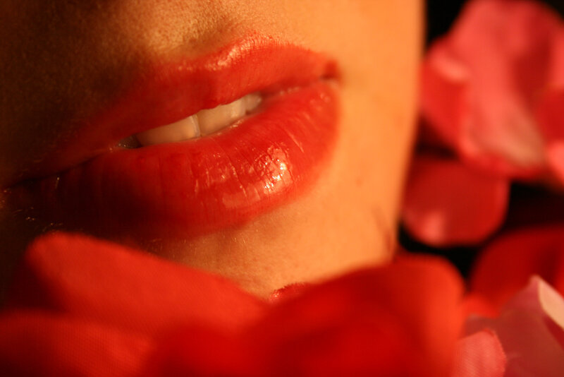 Close-up of Lips — Red, Intimate