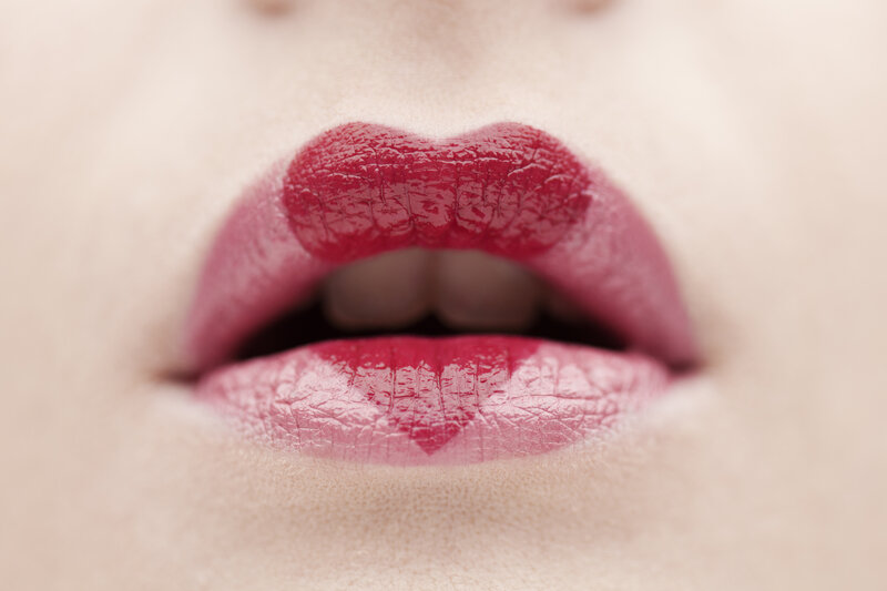 Close-up of Lips — Red, Neutral, Photograph, Mouth