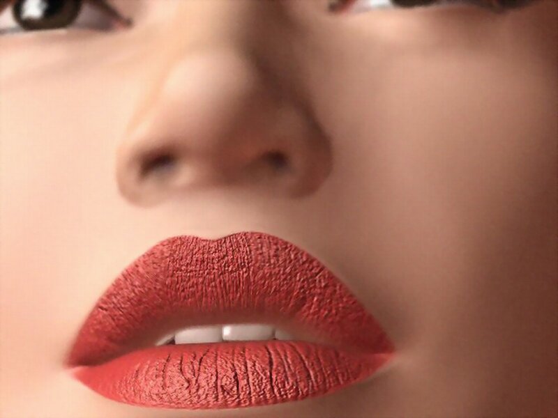 Close-up of Lips — Red, Neutral, Photograph, Nose