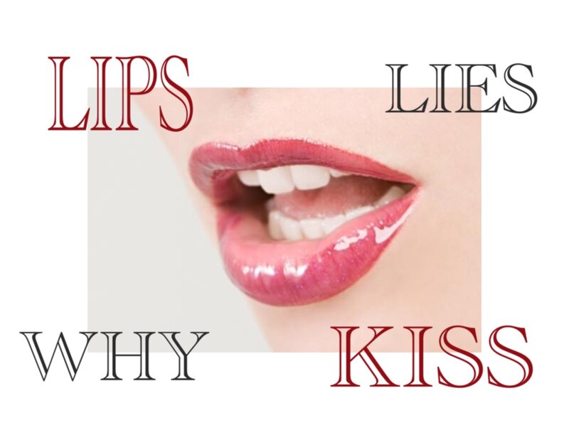 Close-up of Lips — Red, Neutral, Photograph, Teeth, Text