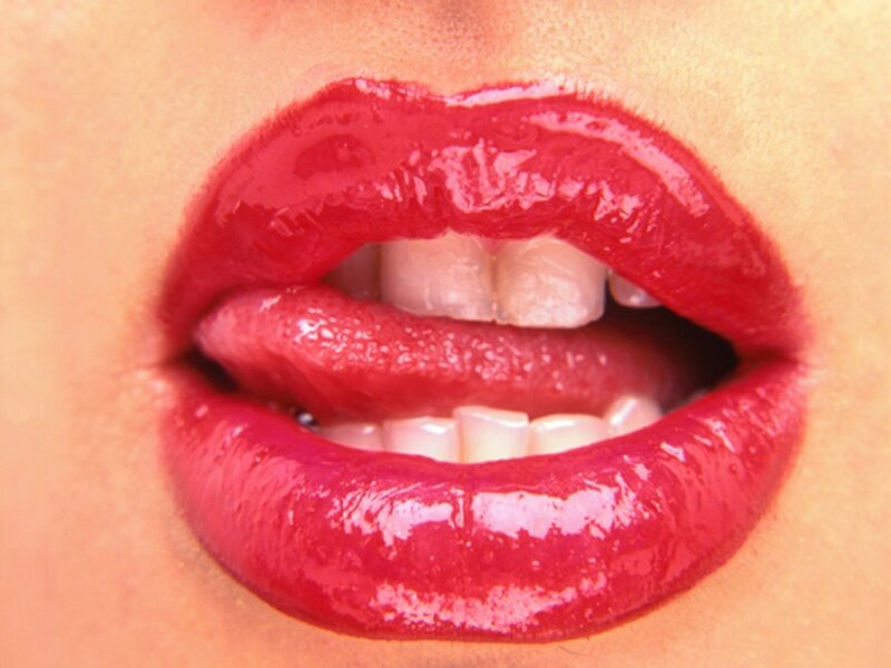 Close-up of Lips — Red, Neutral, Photograph, Teeth, Tongue