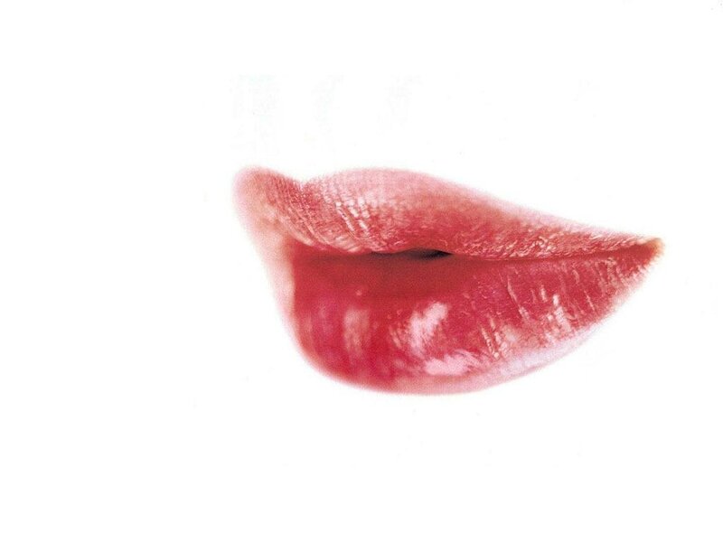 Close-up of Lips — Red, Neutral, Photograph, White