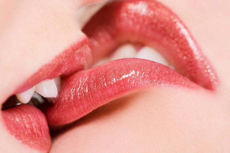 Close-up of Lips — Red, Sensual, Photograph, Teeth, Skin