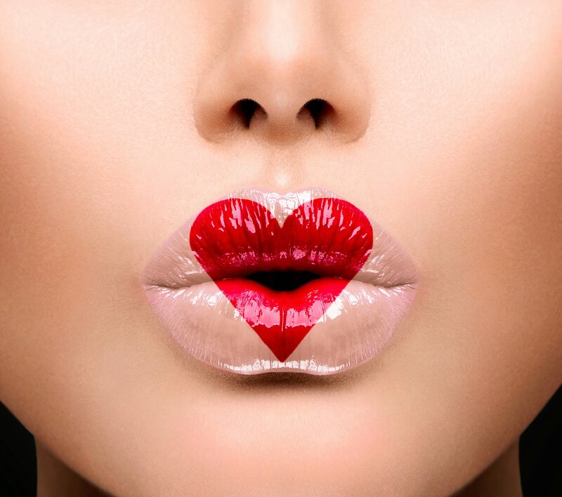 Close-up of Lips — Red, Sensual, Photograph