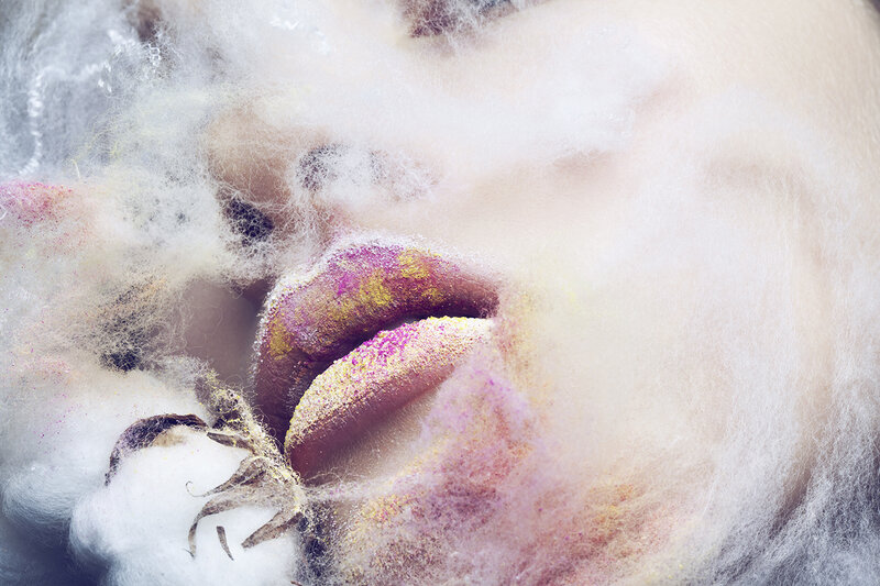 Close-up of Lips — White
