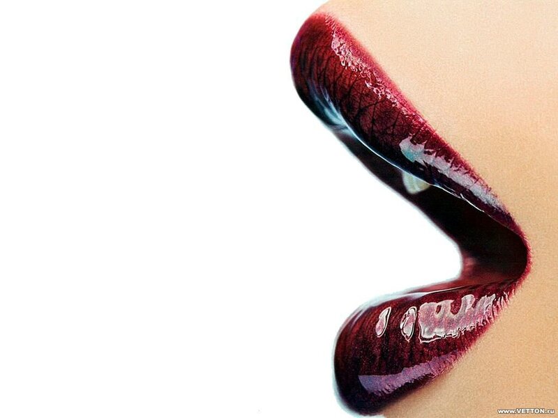 close-up of lips with dark lipstick