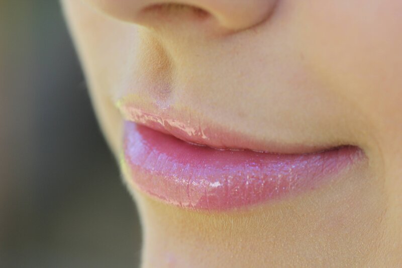 close-up of lips with gloss