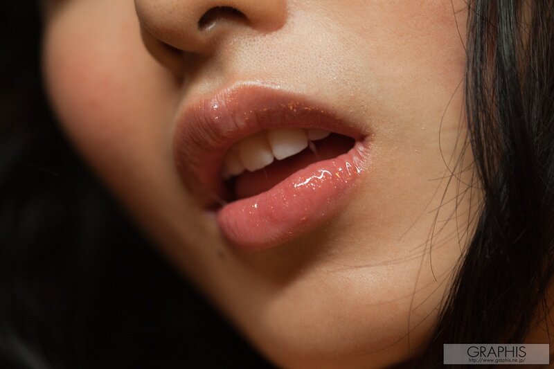 close-up of lips with gloss