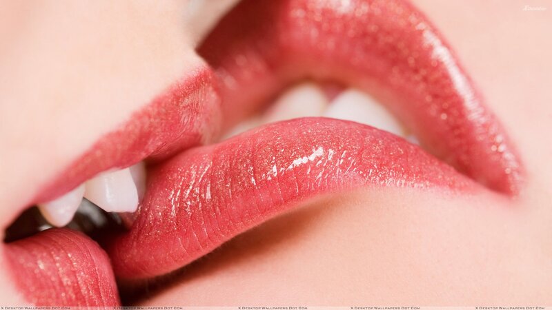 close-up of lips with gloss