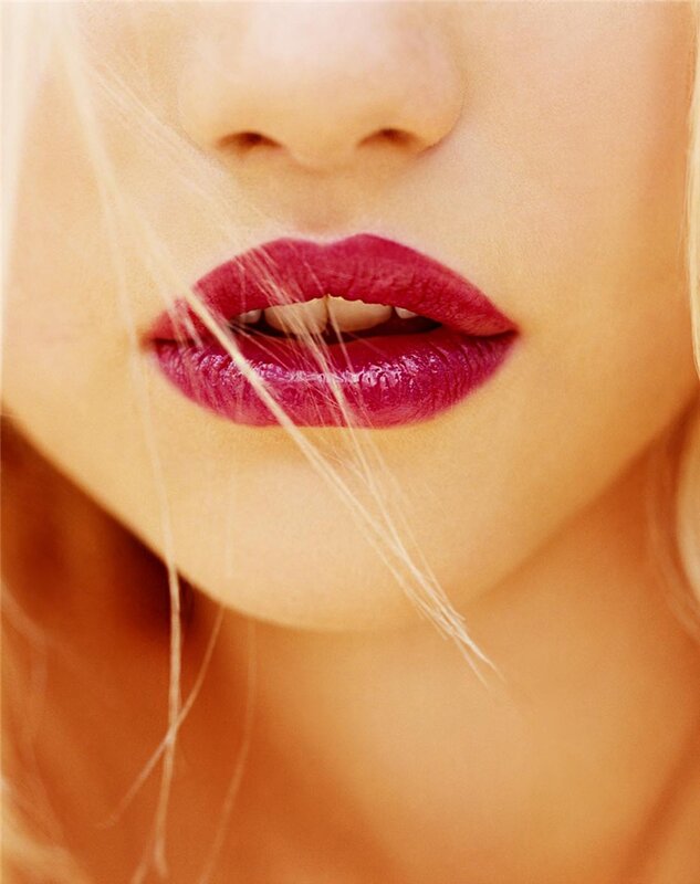 close-up of lips with lipstick